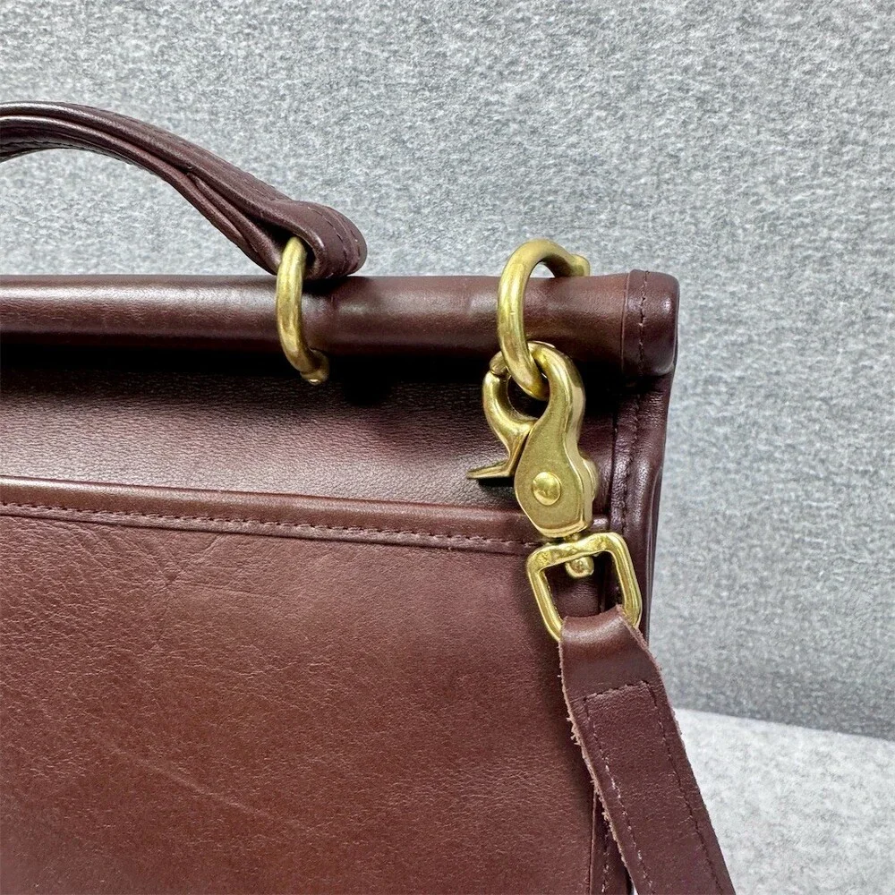 Coach Willis Vintage Crossbody Shoulder Bag Brown Turnlock Medium Top